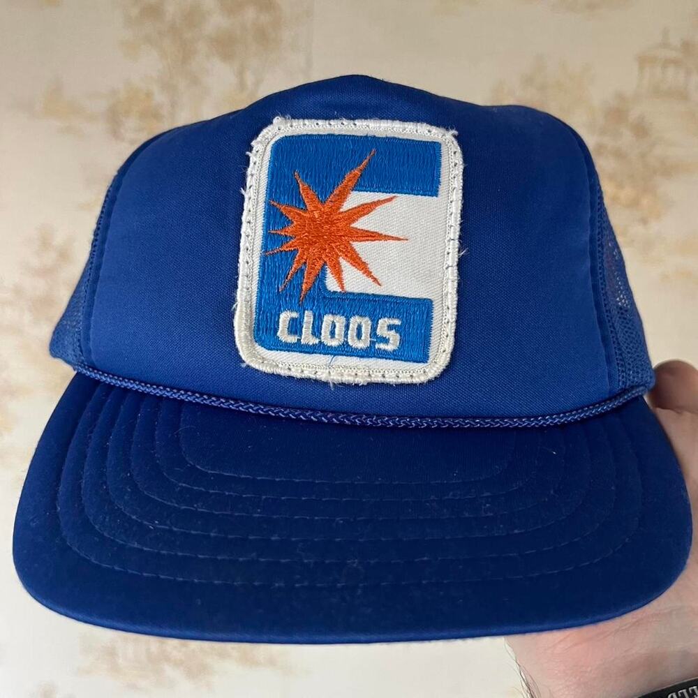 Vintage 80s Cloos Welding Hat | Foam Trucker Snapback | OSFA